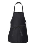 Q-Tees Q4250 Full-Length Apron with Pouch Pocket - Black - back