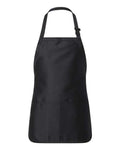 Q-Tees Q4250 Full-Length Apron with Pouch Pocket - Black - front