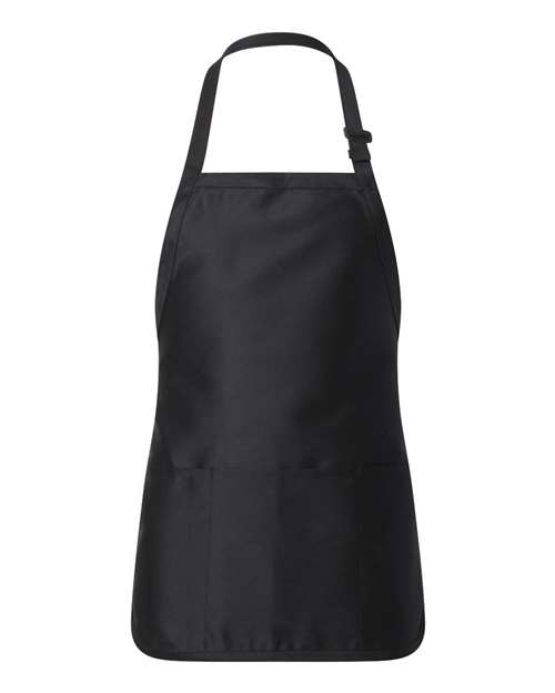Q-Tees Q4250 Full-Length Apron with Pouch Pocket - Black - front