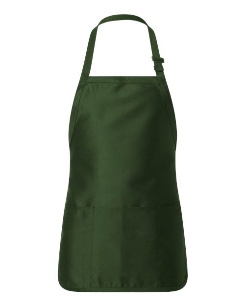 Q-Tees Q4250 Full-Length Apron with Pouch Pocket - Forest - front