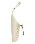 Q-Tees Q4250 Full-Length Apron with Pouch Pocket - Natural - side
