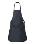 Q-Tees Q4250 Full-Length Apron with Pouch Pocket - Navy - back