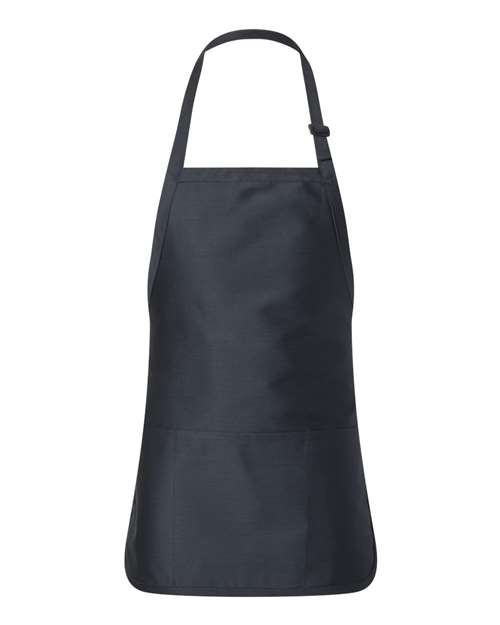 Q-Tees Q4250 Full-Length Apron with Pouch Pocket - Navy - front