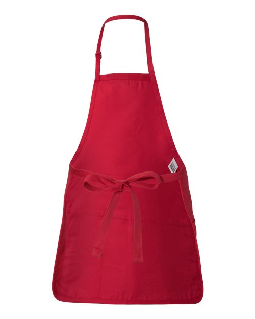 Q-Tees Q4250 Full-Length Apron with Pouch Pocket - Red - back