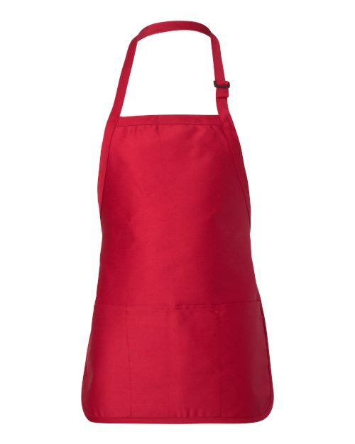 Q-Tees Q4250 Full-Length Apron with Pouch Pocket - Red - front