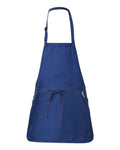 Q-Tees Q4250 Full-Length Apron with Pouch Pocket - Royal - back