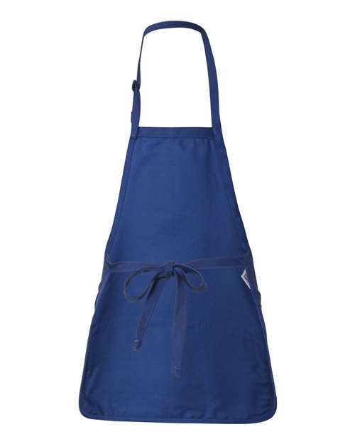 Q-Tees Q4250 Full-Length Apron with Pouch Pocket - Royal - back