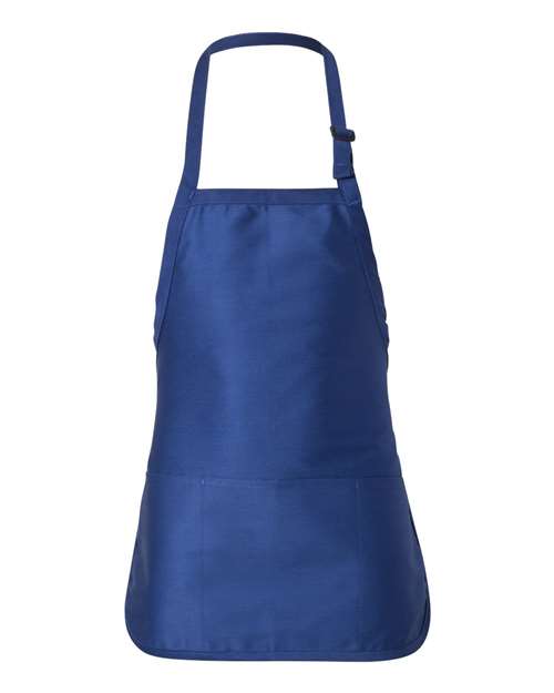 Q-Tees Q4250 Full-Length Apron with Pouch Pocket - Royal - front