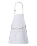Q-Tees Q4250 Full-Length Apron with Pouch Pocket - White - back
