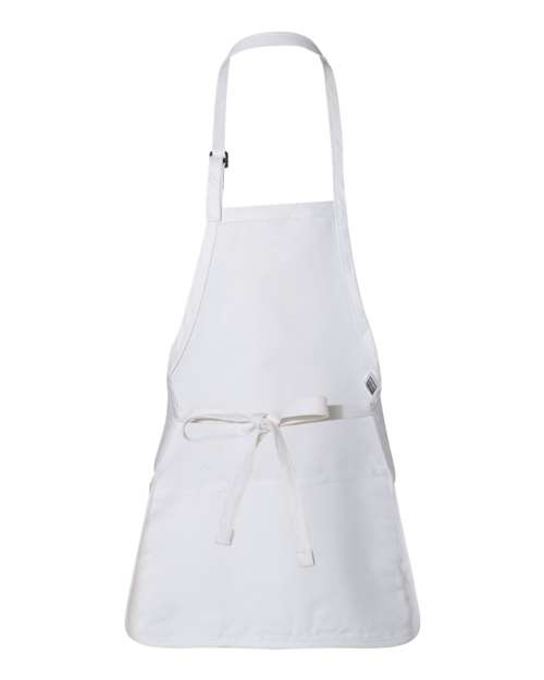 Q-Tees Q4250 Full-Length Apron with Pouch Pocket - White - back