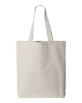 Q-Tees Q4400 11L Canvas Tote with Contrast-Color Handles - Natural/ Natural - back