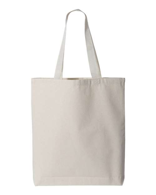 Q-Tees Q4400 11L Canvas Tote with Contrast-Color Handles - Natural/ Natural - back