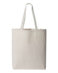 Q-Tees Q4400 11L Canvas Tote with Contrast-Color Handles - Natural/ Natural - front