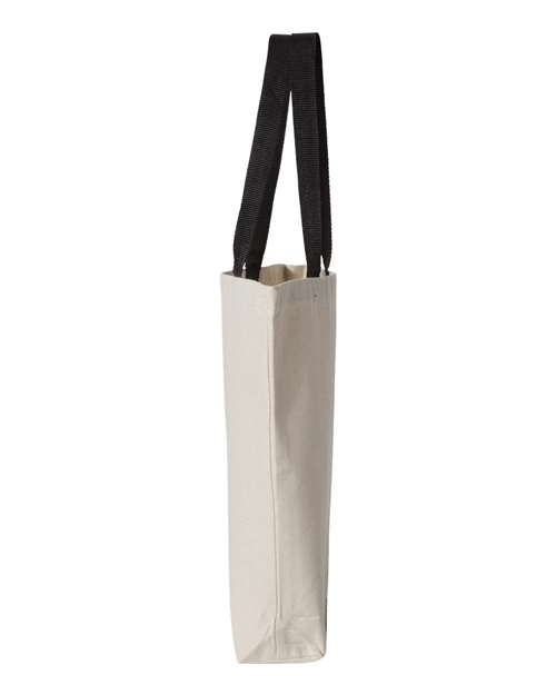 Q-Tees Q4400 11L Canvas Tote with Contrast-Color Handles - Natural/ Black - side