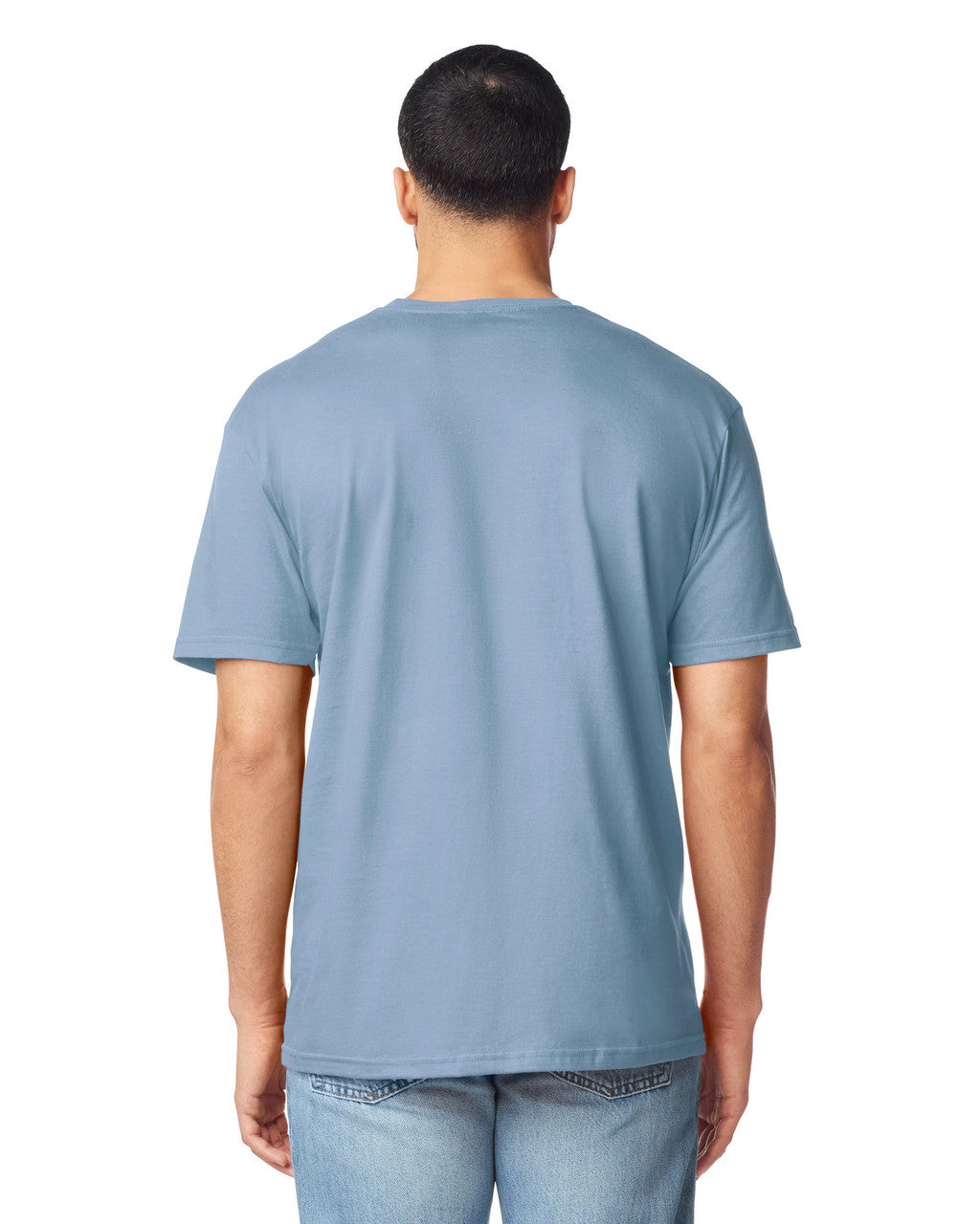 Gildan G640 Softstyle T-Shirt - Stone Blue - model back