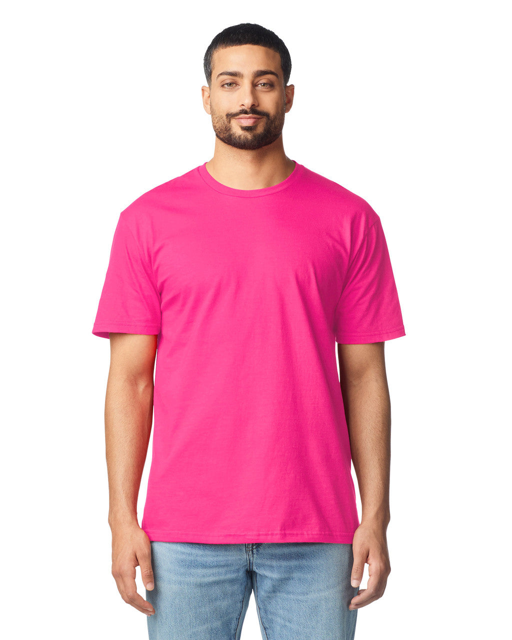 Gildan G640 Softstyle T-Shirt - Heliconia - model front