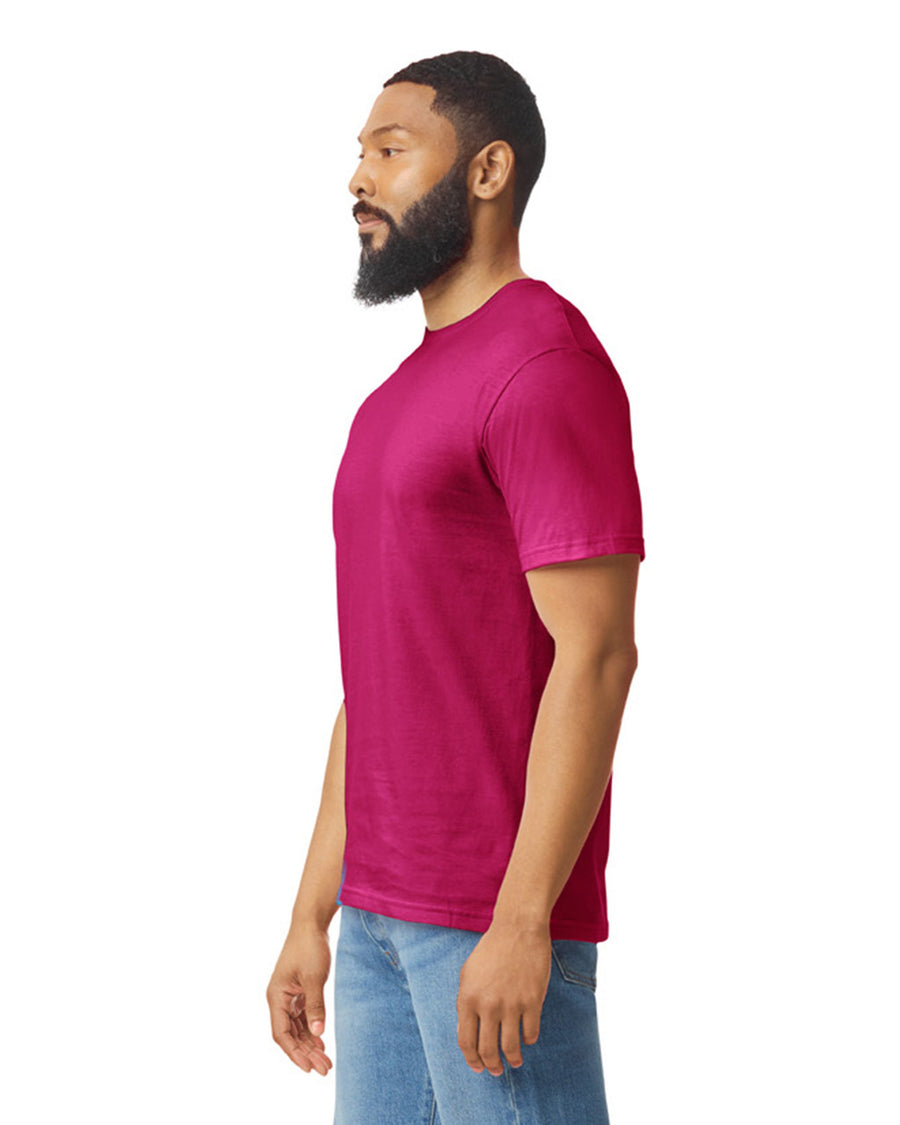 Gildan G640 Softstyle T-Shirt - Cardinal Red - model side