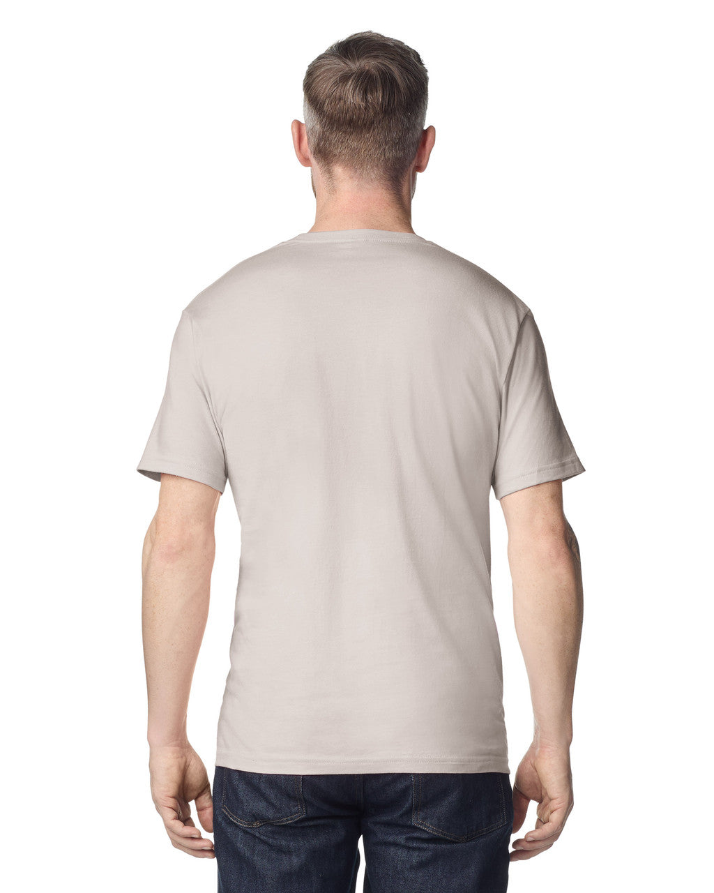 Gildan G640 Softstyle T-Shirt - Ice Grey - model back
