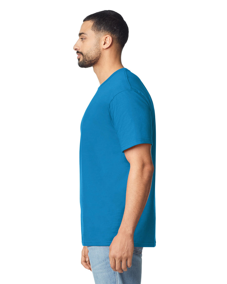Gildan G640 Softstyle T-Shirt - Sapphire - model side