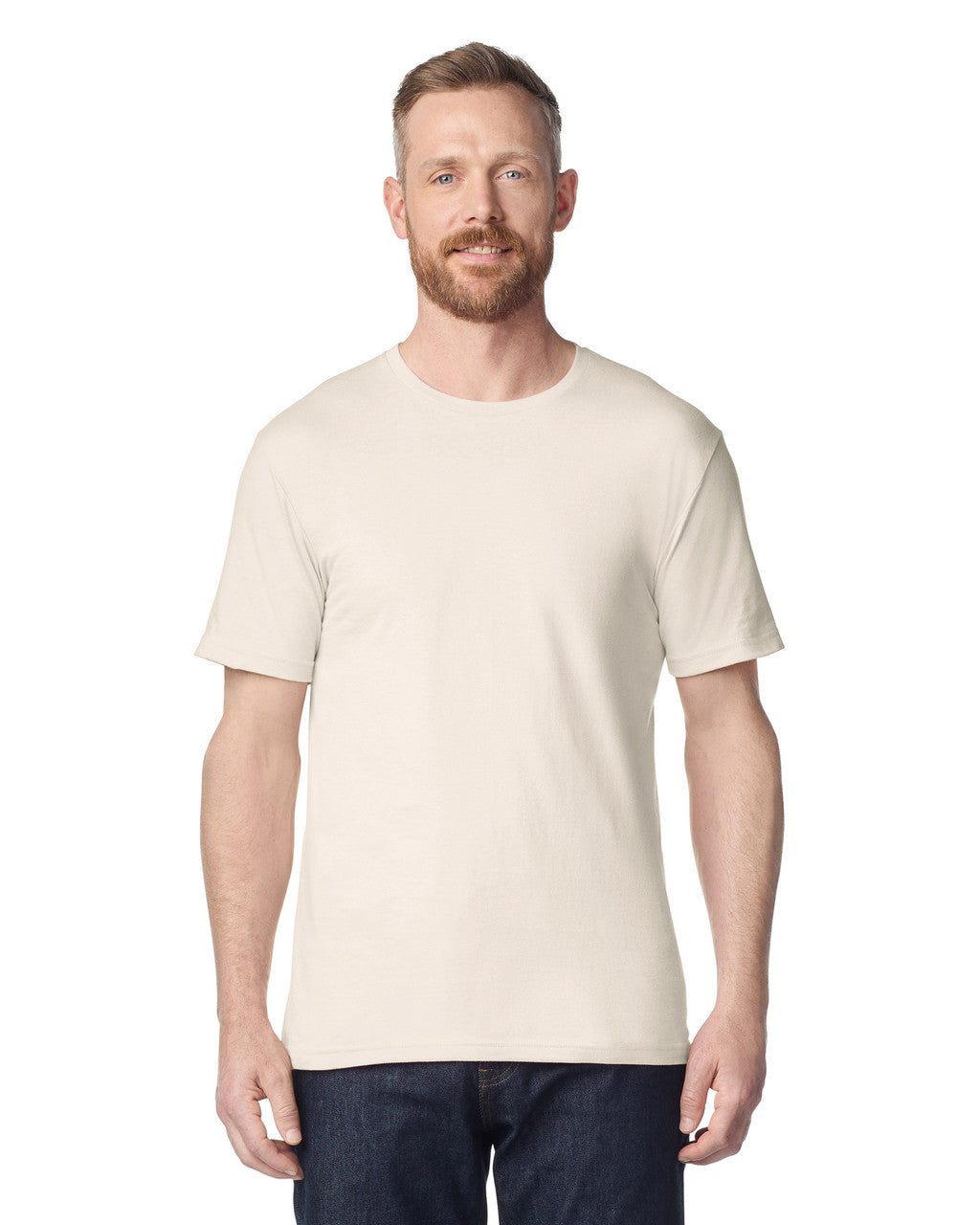 Gildan G640 Softstyle T-Shirt - Natural - model front