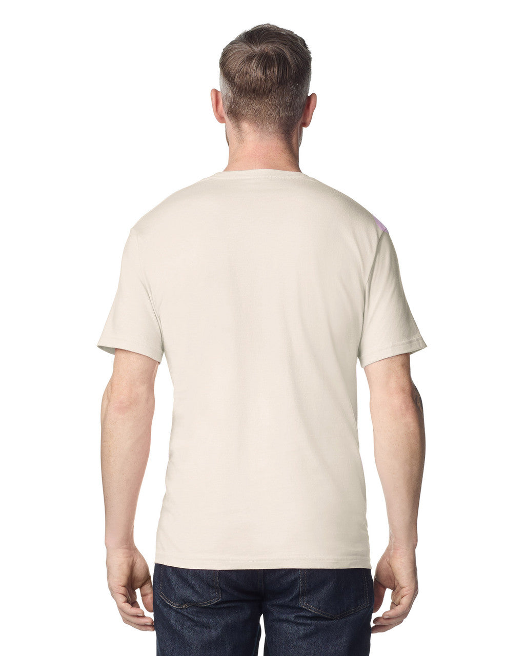 Gildan G640 Softstyle T-Shirt - Natural - model back