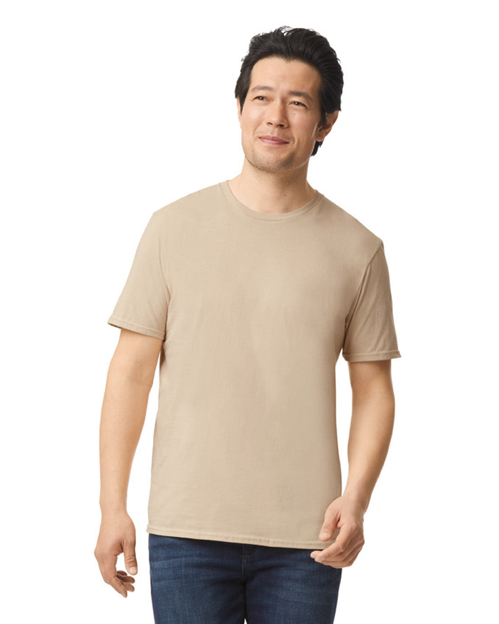 Gildan G640 Softstyle T-Shirt - Sand - model front