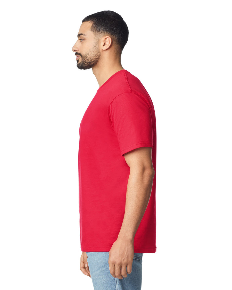 Gildan G640 Softstyle T-Shirt - Red - model side