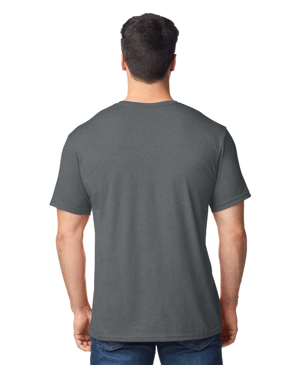Gildan G640 Softstyle T-Shirt - Charcoal - model back