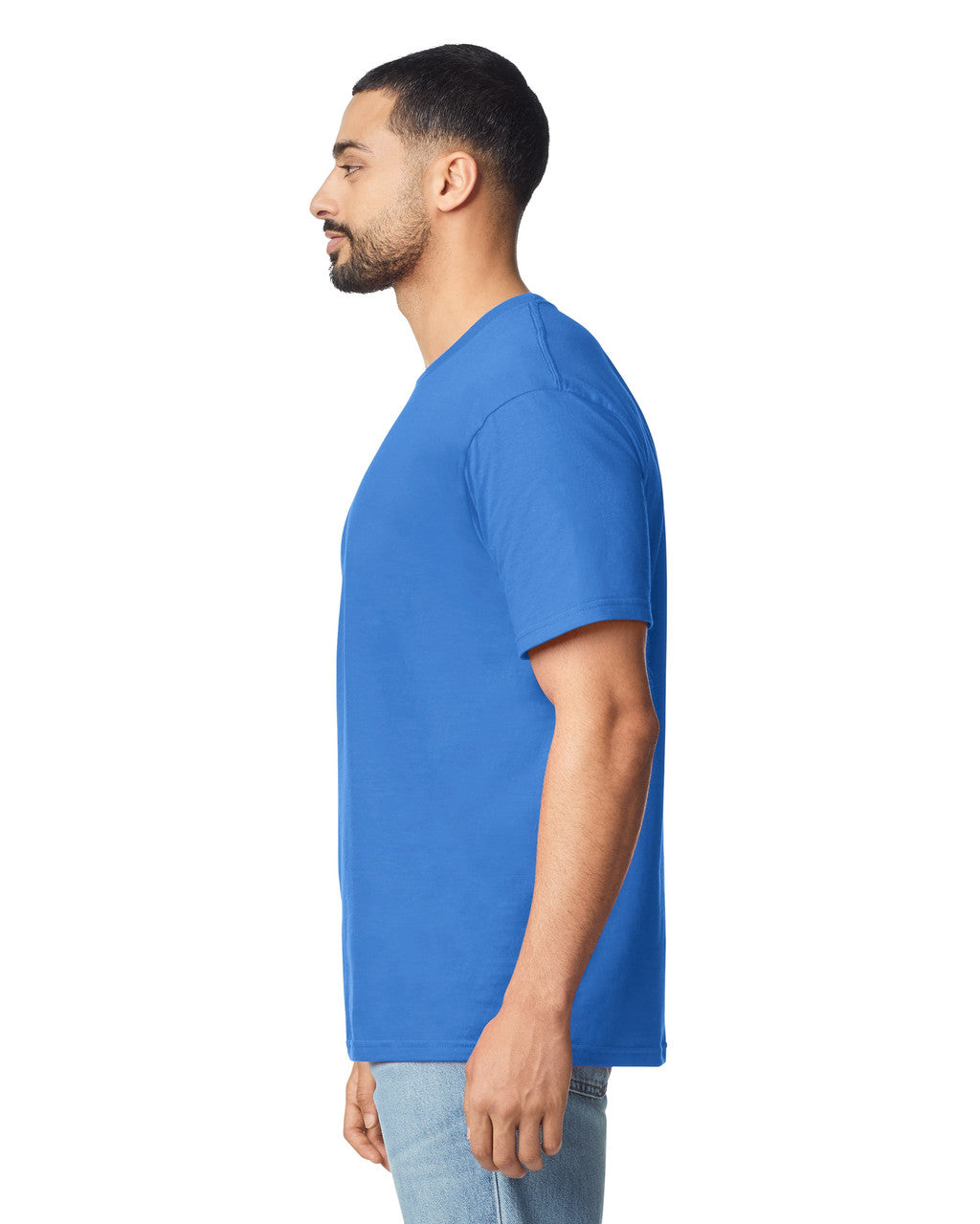 Gildan G640 Softstyle T-Shirt - Iris - model side