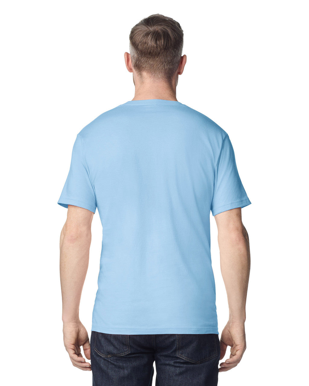 Gildan G640 Softstyle T-Shirt - Light Blue - model back