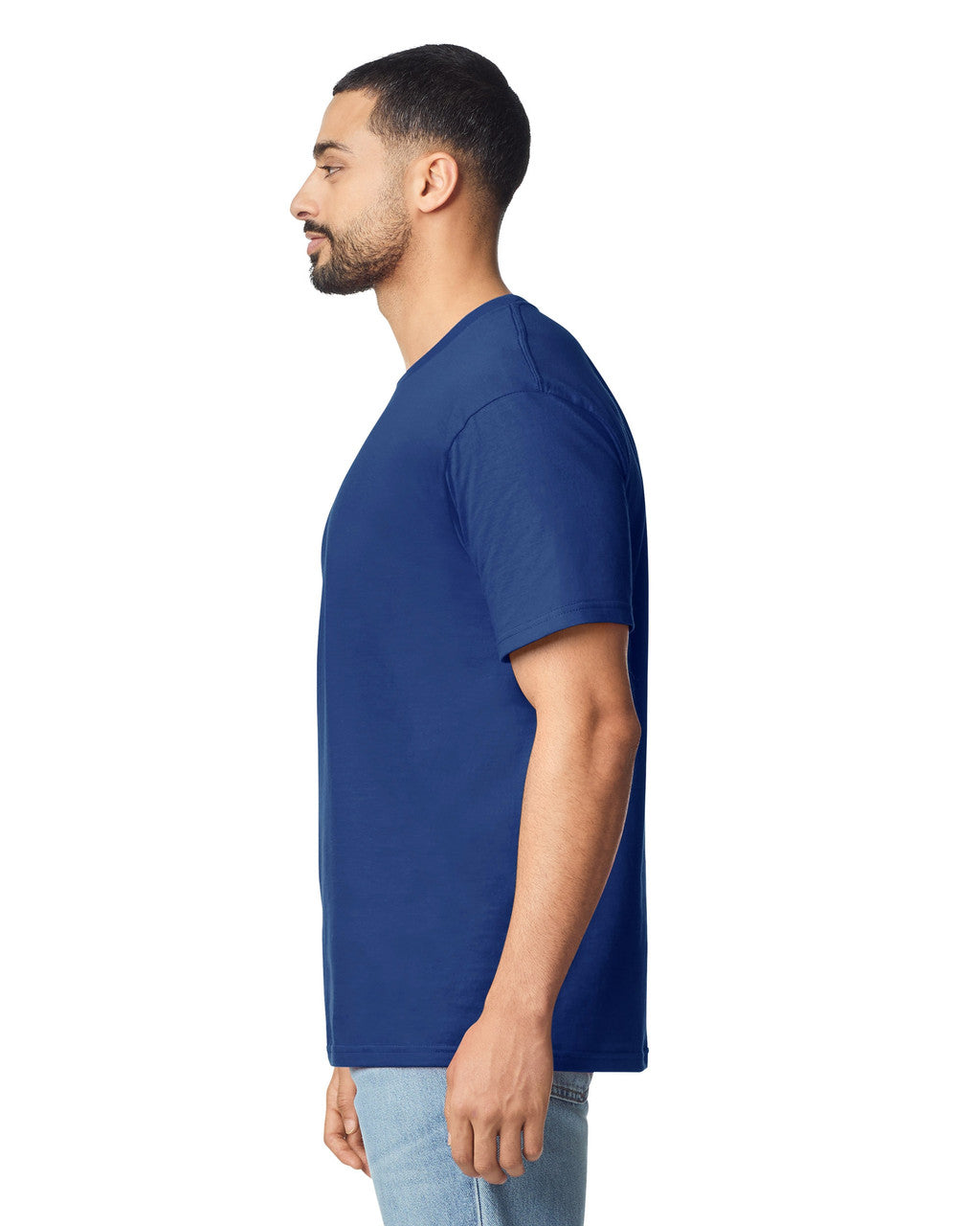 Gildan G640 Softstyle T-Shirt - Metro Blue - model side