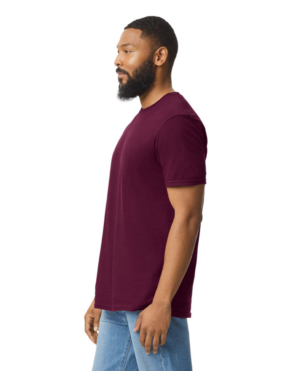 Gildan G640 Softstyle T-Shirt - Maroon - model side