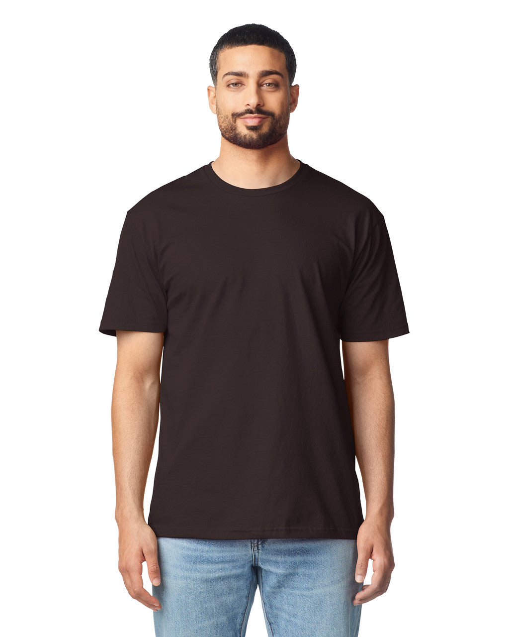 Gildan G640 Softstyle T-Shirt - Dark Chocolate - model front