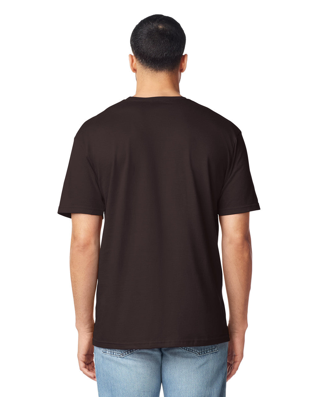 Gildan G640 Softstyle T-Shirt - Dark Chocolate - model back