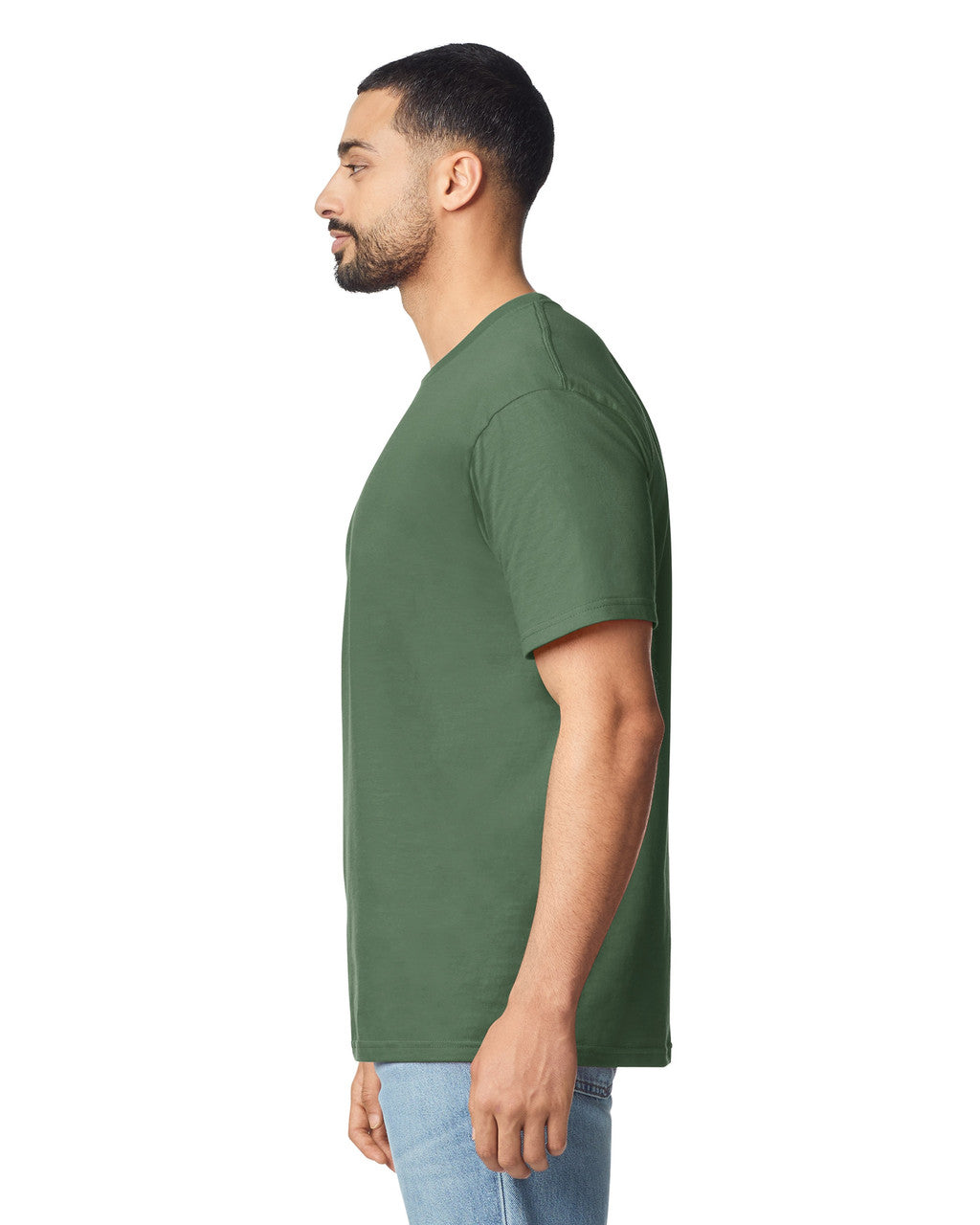 Gildan G640 Softstyle T-Shirt - Military Green - model side