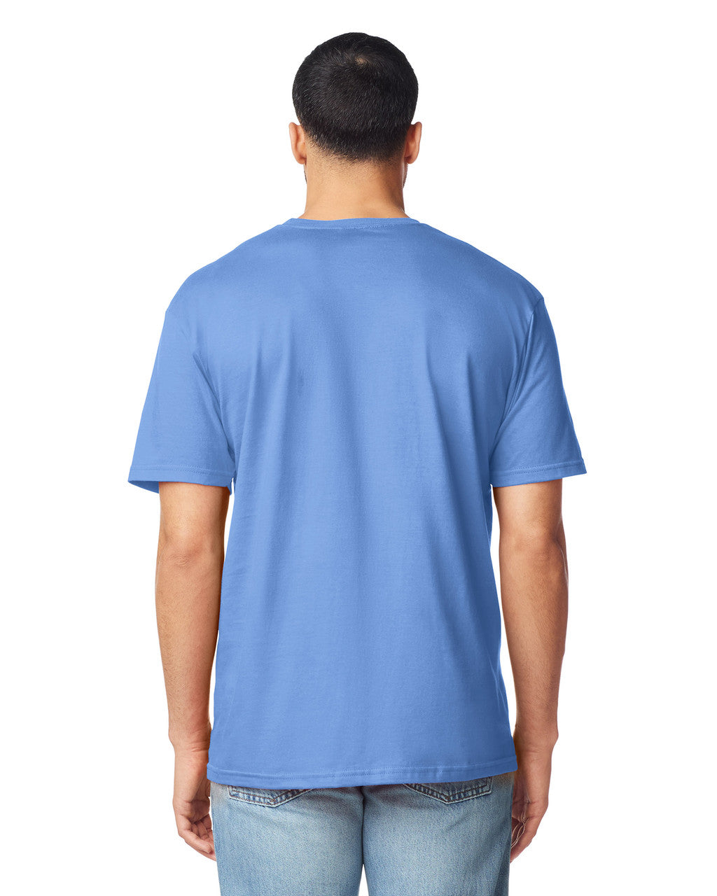 Gildan G640 Softstyle T-Shirt - Carolina Blue - model back