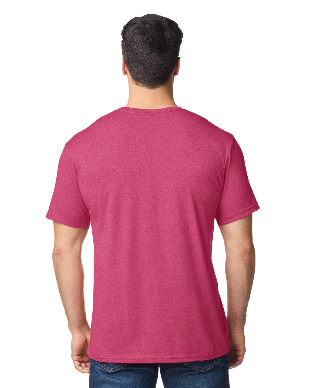 Gildan G640 Softstyle T-Shirt - Heather Cardinal Red - model back