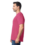 Gildan G640 Softstyle T-Shirt - Heather Cardinal Red - model side