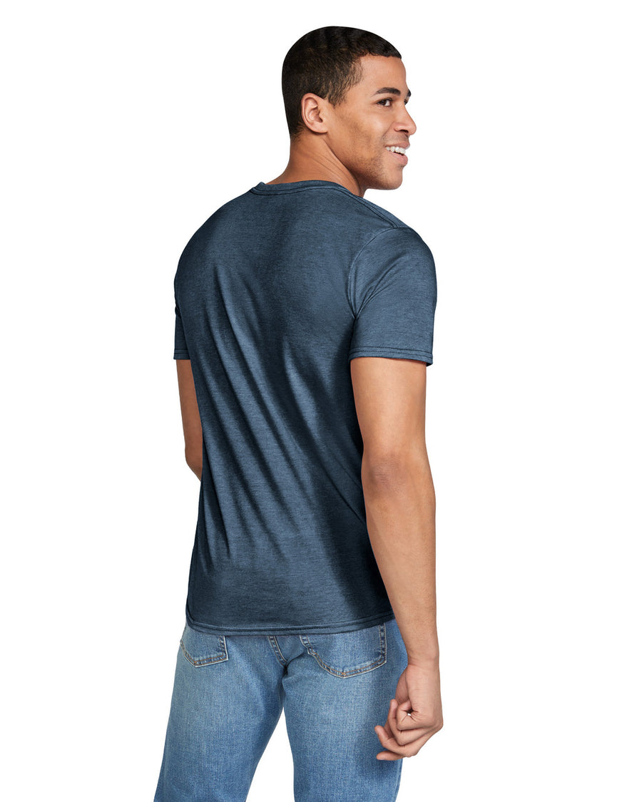 Gildan G640 Softstyle T-Shirt - Heather Navy - model back