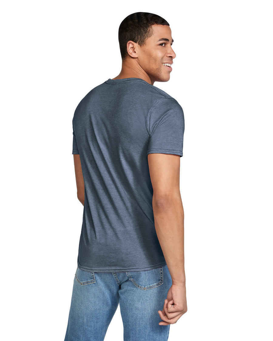 Gildan G640 Softstyle T-Shirt - Heather Indigo - model back