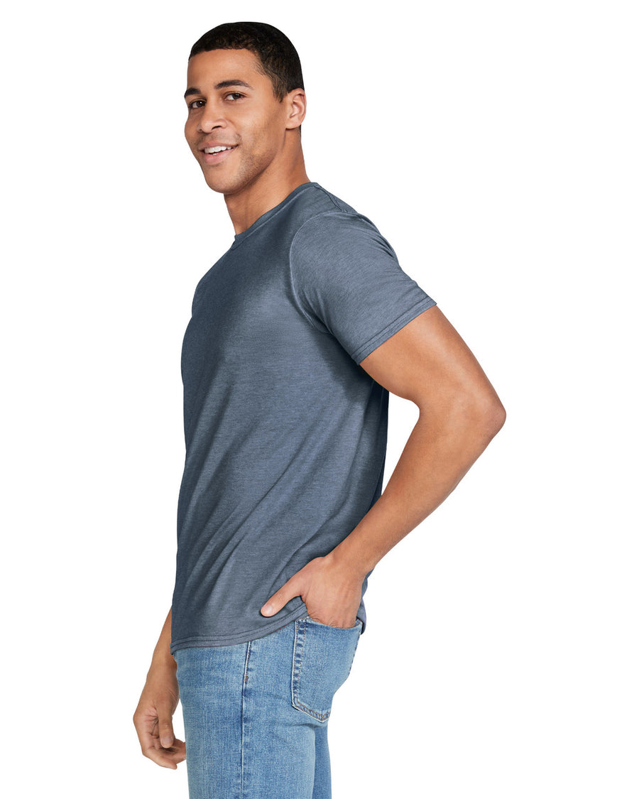 Gildan G640 Softstyle T-Shirt - Heather Indigo - model side