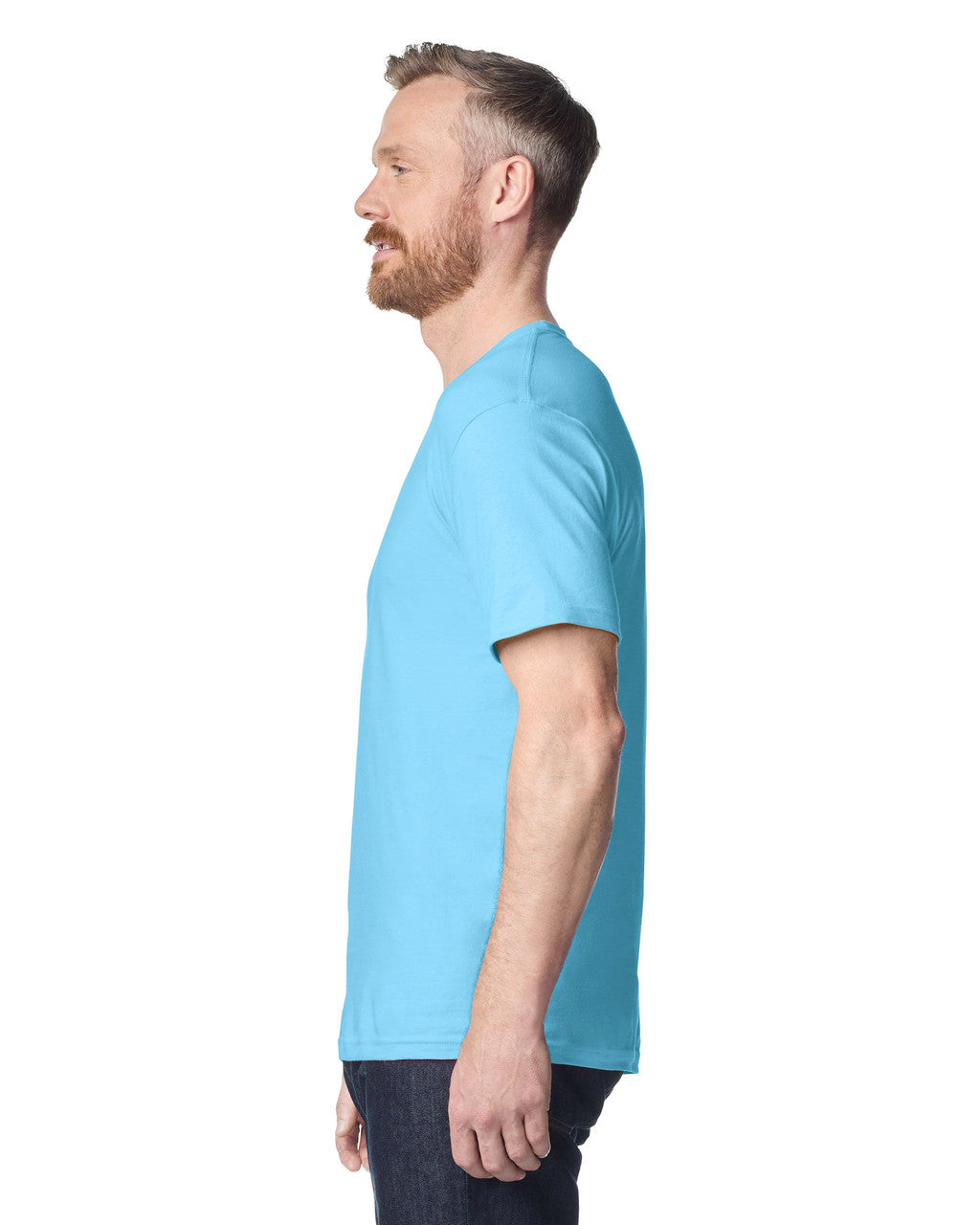 Gildan G640 Softstyle T-Shirt - Sky - model side
