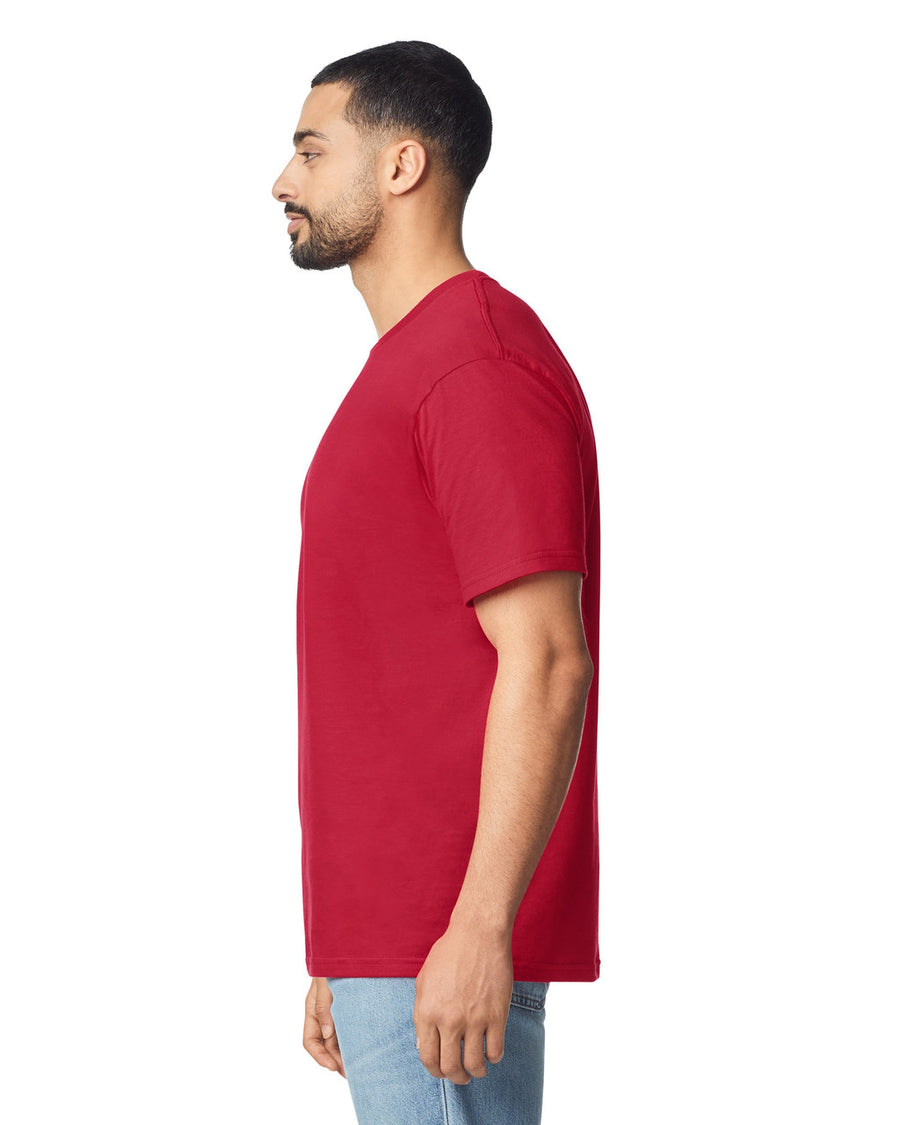Gildan G640 Softstyle T-Shirt - Cherry Red - model side