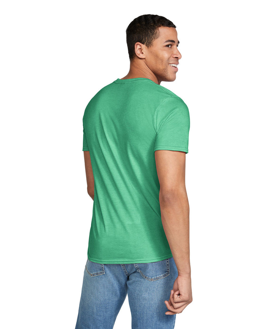 Gildan G640 Softstyle T-Shirt - Heather Irish Green - model back
