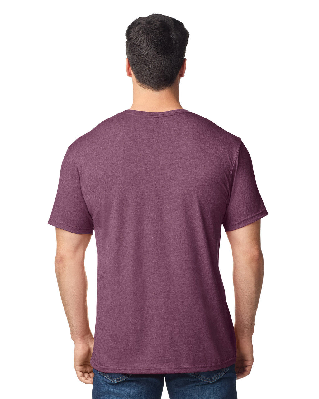 Gildan G640 Softstyle T-Shirt - Heather Maroon - model back