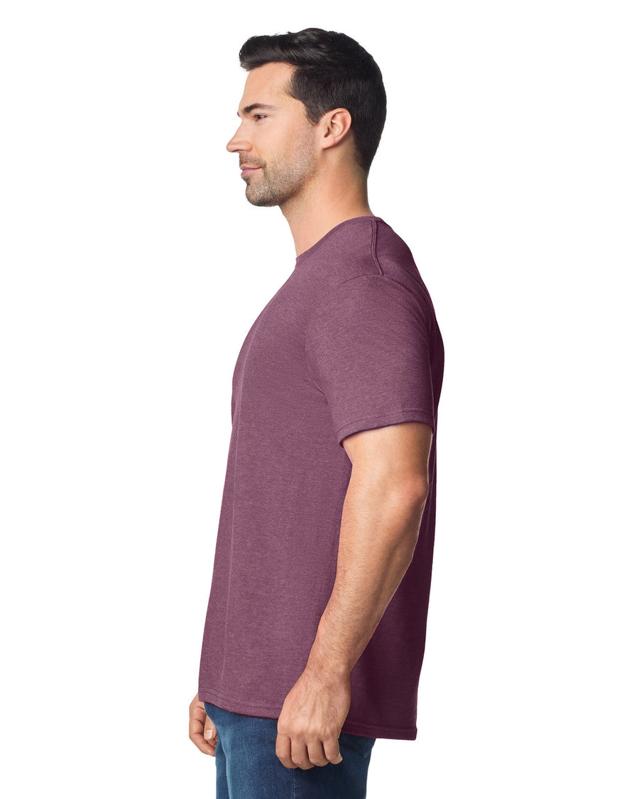 Gildan G640 Softstyle T-Shirt - Heather Maroon - model side