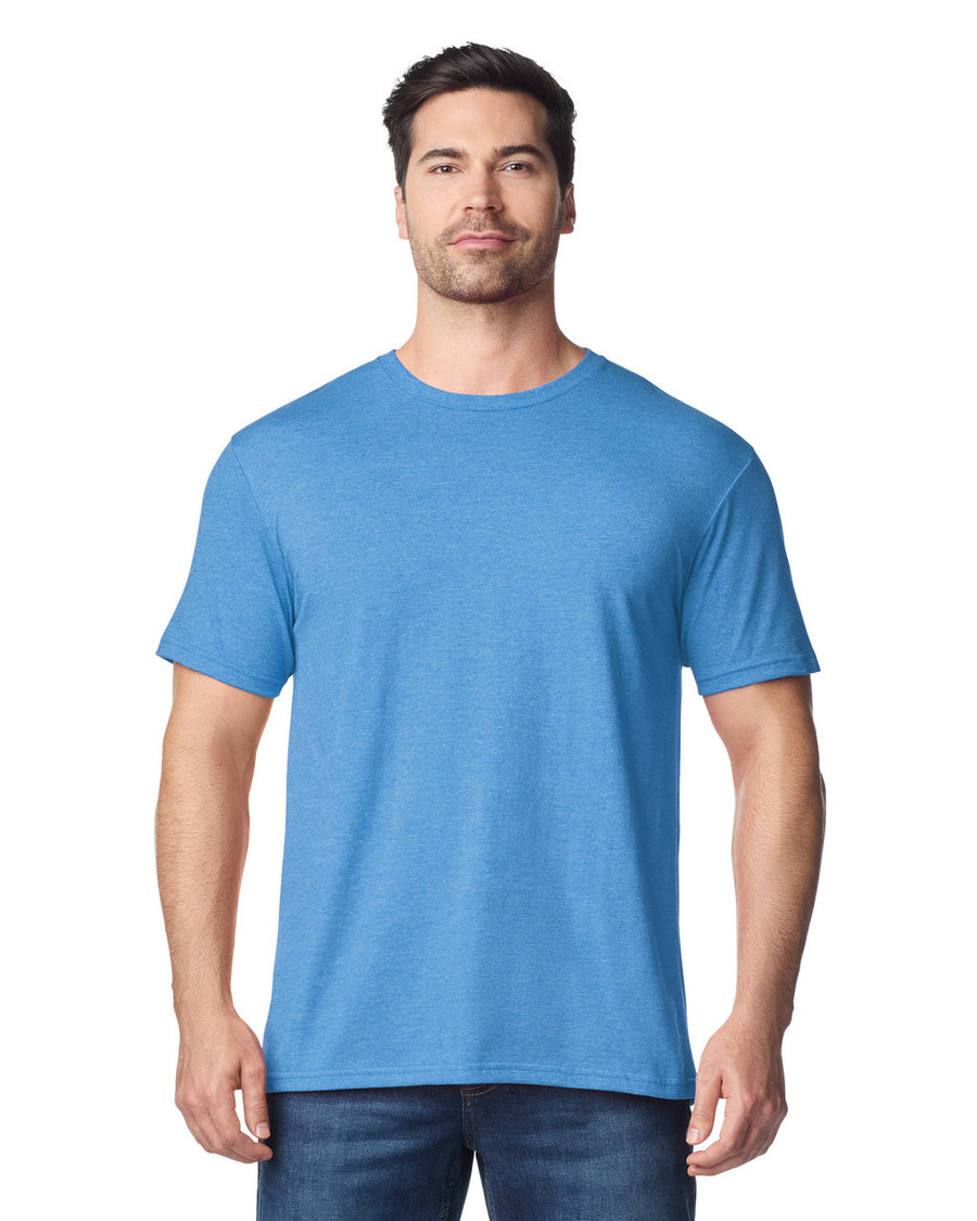 Gildan G640 Softstyle T-Shirt - Heather Sapphire - model front