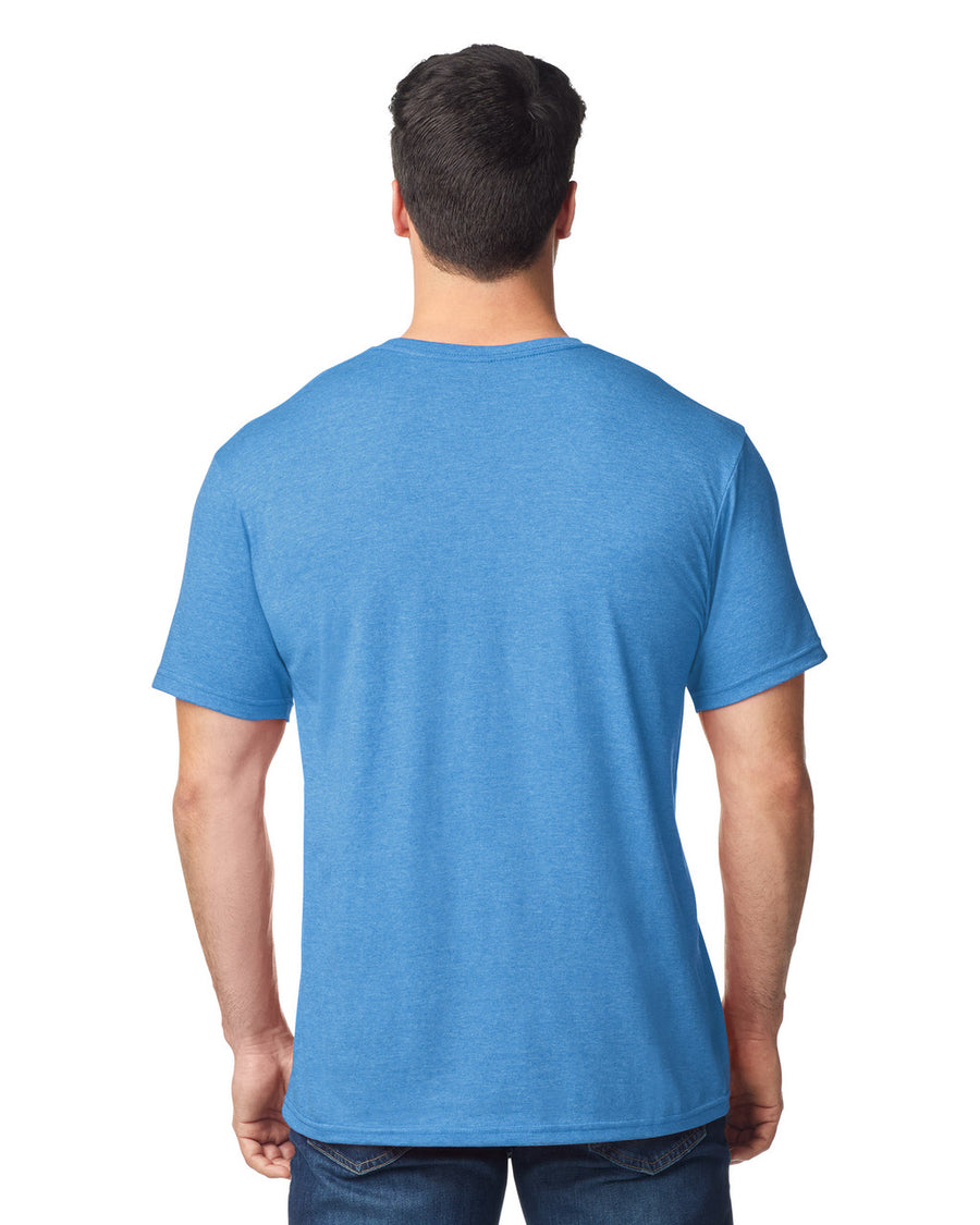 Gildan G640 Softstyle T-Shirt - Heather Sapphire - model back