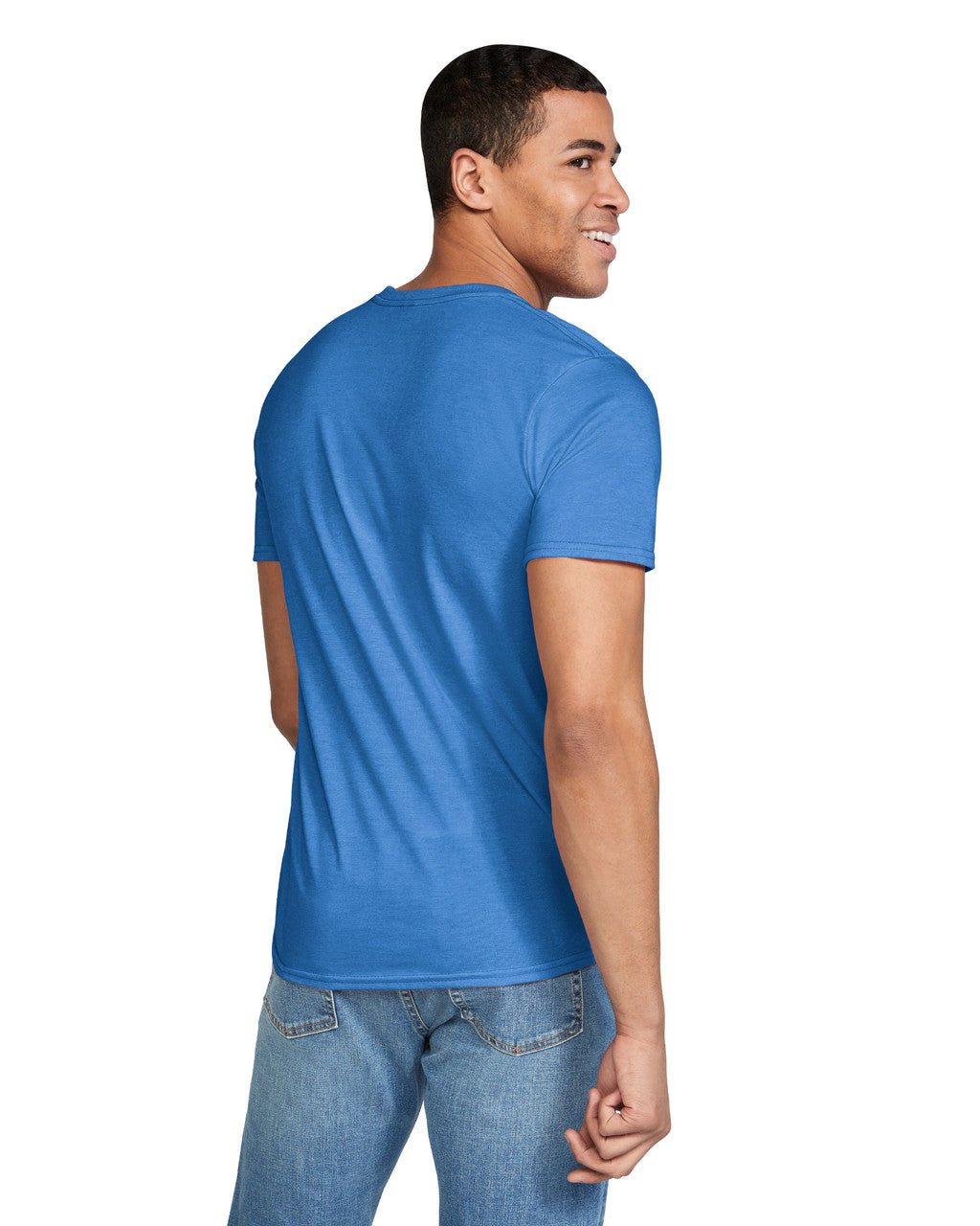 Gildan G640 Softstyle T-Shirt - Heather Royal - model back