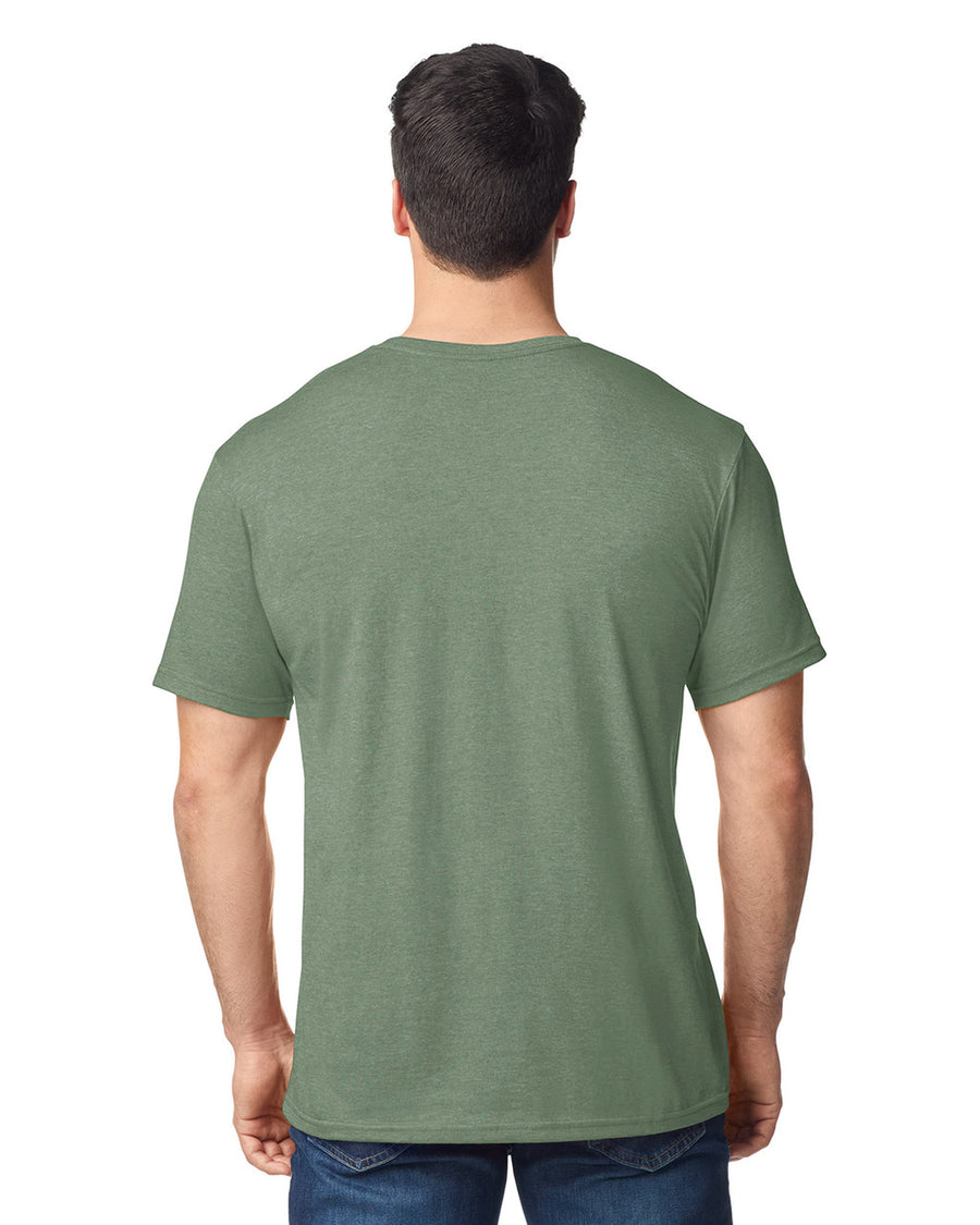 Gildan G640 Softstyle T-Shirt - Heather Military Green - model back